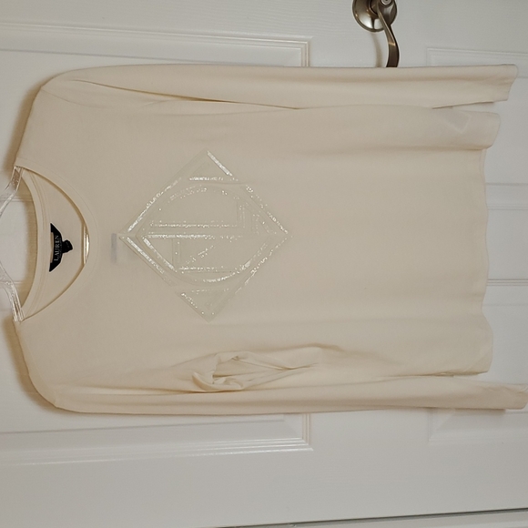 Ralph Lauren ♥️NWT♥️ Size L Winter Cream Long Sleeve T-shirt material top!♥️♥️♥️ - Picture 12 of 14